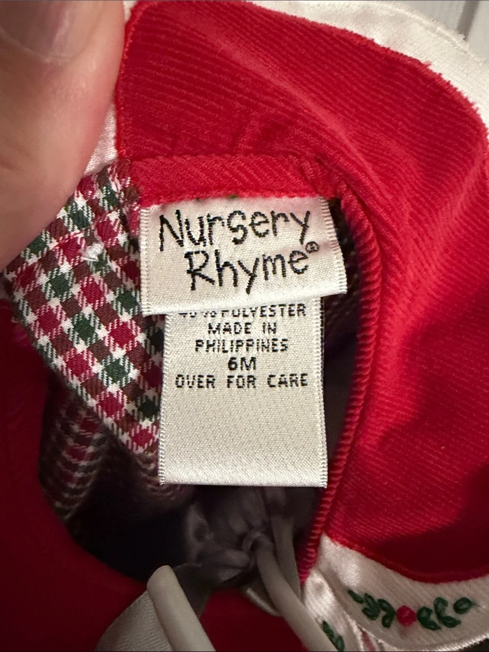 Nursery Rhyme Holiday Smocked Tartan Plaid Long Bubble Romper